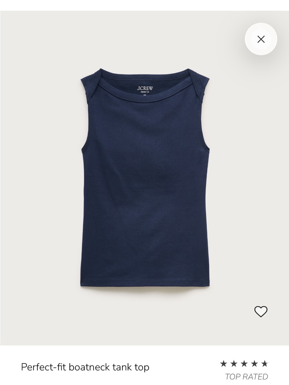 J Crew Perfect Fit Boatneck Tank Top